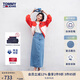 TOMMY JEANS【高腰長裙】春夏女裝純棉美式潮流復(fù)古開叉牛仔半身裙 牛仔藍(lán)1AB M 27