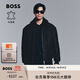 BOSS博斯【羊皮革】男士25年冬新款可拆卸領(lǐng)子飛行員夾克皮衣 001-黑色 S (46)