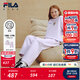 FILA【套裝】斐樂(lè )兒童衛衣衛褲2025冬季新款男女中大童休閑兩件套 櫻花淺粉-PK 130