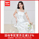 IEF/愛依服連衣裙2025夏季新款法式小清新甜美森系碎花背心長裙 白藍花 M