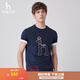 哈吉斯（HAZZYS）男裝 夏款上衣男大狗圖案圓領(lǐng)短袖T恤男ASTZE0BBE62 藏青色NV 3XL (190/108A 54)