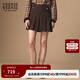 Teenie Weenie小熊女裝半身裙2025秋新款氣質(zhì)學(xué)院風(fēng)簡(jiǎn)約刺繡百褶裙 棕色 M