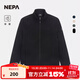 NEPA耐葩24秋冬戶(hù)外男士抓絨衣舒適保暖柔軟絨布立領(lǐng)夾克7K76100 黑色C01 185/100A(110)