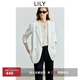 LILY2025秋新款萊賽爾亞麻老錢(qián)風(fēng)休閑百搭職業(yè)通勤長(cháng)袖西裝外套女 601白色 M