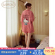 果殼（Gukoo）睡衣夏季HelloKitty新款大卡通格子純棉女士家居服套裝 洋紅 M