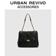 URBAN REVIVO2026春季新款女士小香菱格單肩斜挎包UAWB50045 黑色