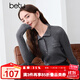 百圖betu女裝冬季新款毛衣可立領(lǐng)可翻領(lǐng)時(shí)尚針織毛衫女2410T30 灰色 M