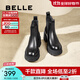 百麗（Belle）拼色時(shí)尚切爾西靴女商場(chǎng)同款厚底增高靴B9J1DDD4預售 黑色-單里 36 (230mm)