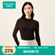 全棉時(shí)代【秀場(chǎng)同款】24秋冬新品女士無(wú)縫一體織棉線(xiàn)衣裸感無(wú)壓 深木棕-立領(lǐng) L 165