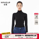 MOVEUP幻走2022冬季新款.FUN系列 羅紋高領(lǐng)保暖設(shè)計(jì)師短款毛衣女 黑色 S