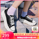 斯凱奇（Skechers）女鞋秋季潮流百搭透氣時(shí)尚板鞋帆布鞋 黑色/BLK 37