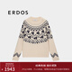 ERDOS 費爾島毛衣羊絨牦牛絨圓領(lǐng)厚款提花針織套衫女羊絨衫 奶昔白 170/88A/L