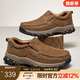 駱駝（CAMEL）男鞋新款韌磨砂牛皮止滑耐磨樂(lè )福套腳經(jīng)典休閑皮鞋男 G13A307157咖啡 41