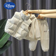 迪士尼（Disney）男童冬季套裝韓版衣服寶寶洋氣三件套兒童時(shí)髦炸街潮童裝 米白色【馬甲+衛衣套裝】 90 cm