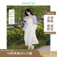 茵曼（INMAN）夏季提花肌理女裝純色吊帶連衣裙顯瘦百搭風(fēng)中長(zhǎng)裙子 田園杏 S
