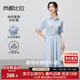 尚都比拉氣質(zhì)翻領(lǐng)一字貼袋襯衫連衣裙女夏款收腰顯瘦直筒裙休閑顯瘦長(cháng)裙