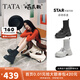他她（TATA）孫樂言同款喵爪靴子女襪靴厚底瘦瘦靴彈力短筒靴時裝靴CEG08DZ5 黑色 37