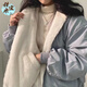 甜米寶雙面穿棉衣外套女2025冬季新款韓版寬松BF棉服潮ins棉襖高顏值女 藍色 【加絨加厚雙面穿】 L 100-115斤