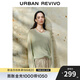 UR2025秋季新款女裝慵懶休閑風(fēng)真兩件寬松針織衫UWH950077 白綠 (偏寬松) M
