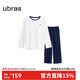ubras水果系列套頭家居服套裝情侶睡衣女 女款長(zhǎng)袖長(zhǎng)褲-米白色 M