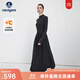 Navigare意大利小帆船女士長(cháng)袖連衣裙2025秋季新款休閑簡(jiǎn)約裙子褶皺T恤裙 隕石黑 L