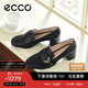 愛(ài)步（ECCO）秋冬通勤簡(jiǎn)約風(fēng)方頭粗跟高跟鞋 型塑290953 黑色37