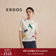ERDOS 寬松定位刺繡精致優(yōu)雅百搭上衣圓領(lǐng)短袖女套衫羊絨衫 白 165/84A/M