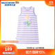 Skechers斯凱奇童裝女童背心連衣裙兒童夏季透氣裙子L225G020 紫白條紋/596 140