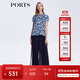 PORTS寶姿女裝夏季休閑印花回折疊片上衣LM8B070MPS166 霧霾藍印花 L (8)