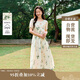茵曼（INMAN）夏季植物碎花印花全棉女裝圓領(lǐng)連衣裙百搭裙子  杏色-連衣裙  M