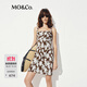 MO&Co.連衣裙夏度假系列平口花卉印花交叉露背MBE2DRST31 混合印花色 M /165
