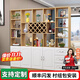 臻酷 隔斷柜 酒柜客廳架玄關(guān)柜現代簡(jiǎn)約歐式門(mén)廳間廳柜家用屏風(fēng) 白色+淺胡桃色 普通款 四門(mén)三抽200*200*30cm 包安裝