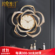 瑪朵維汀輕奢裝飾掛鐘家用客廳墻面表掛墻創(chuàng  )意玄關(guān)靜音壁鐘高檔個(gè)性石英鐘 繁花似錦-白色（靜音機芯）