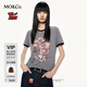 MO&Co.短袖T恤2025秋新品貓和老鼠聯(lián)名系列雪花紗印花MBE3TEE016 中花灰色 M /165
