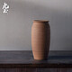 九土手工粗陶花瓶擺件日式禪意花器家居復古花插茶桌上室內插花道器皿 咖啡色款