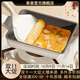 幸甚日本品牌陶瓷平底煎鍋無(wú)涂層方形玉子燒煎鍋早餐鍋燃氣電磁爐通用 陶瓷玉子燒鍋 硅膠鏟+導熱板 18cm