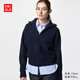 優(yōu)衣庫女裝舒芙蕾拉鏈針織開(kāi)衫/毛衣毛衫外套25新款480490 69 藏青色 M /160/84A
