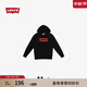 Levi's【特價(jià)來(lái)襲】李維斯情侶同款經(jīng)典寬松休閑logo套頭連帽衛衣 黑色 19622-0005 M