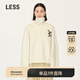 LESS春季綿羊毛針織衫女兔子印花休閑寬松高領(lǐng)毛衣2N1310130 110/米白 XS