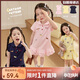 LUSON小O寶童裝寶寶刺繡polo連衣裙女2025夏新款女童洋氣裙子套裝