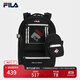 FILA 斐樂(lè )官方情侶款背包2025秋新款多口袋雙肩包電腦包休閑書(shū)包 正黑色-BK XS