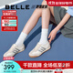 百麗（Belle）張凌赫同款小輕甘2.0透氣休閑鞋女25商場(chǎng)款德訓鞋D3W1DBM5 米白色 37
