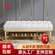 換鞋凳家用門(mén)口美式輕奢沙發(fā)凳現代簡(jiǎn)約穿鞋凳進(jìn)門(mén)入戶(hù)床尾凳 米白色【全真皮】 90cm*33cm*48cm
