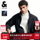 杰克·瓊斯（JACK&JONES）25年男裝秋季外套男休閑純色寬松拉鏈口袋長(cháng)袖簡(jiǎn)約立領(lǐng)外套上衣 E43純黑色 M （175）