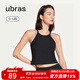 ubras【虞書欣同款】羅紋辣妹短款背心帶胸墊背心女免穿內(nèi)搭打底 工字背心-黑色 L