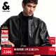 杰克·瓊斯（JACK&JONES）男裝士夾克羊皮革插袋時(shí)尚長(cháng)袖寬松立領(lǐng)經(jīng)典舒適上衣225410002 E40黑色 常規 XL （185）