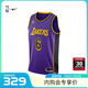 NIKE耐克NBA官方-莫蘭特/詹姆斯/庫里籃球衣速干男運動(dòng)背心DO9598-010 湖人-詹姆斯速干球衣（紫色） L
