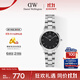 丹尼爾惠靈頓（DanielWellington）DW小精鋼手表女28mm黑盤(pán)銀鋼帶歐美風(fēng)石英表生日禮物DW208