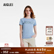 AIGLE艾高輕奢短袖T恤春夏款上衣舒適戶(hù)外休閑運動(dòng)時(shí)尚圓領(lǐng)女 淺牛仔藍 BI253 38 (165/88A)
