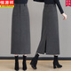 恒源祥羊毛呢半身裙女秋冬季2025新款高腰中長(cháng)款a字裙加厚直筒包臀裙子 灰色 XL 29